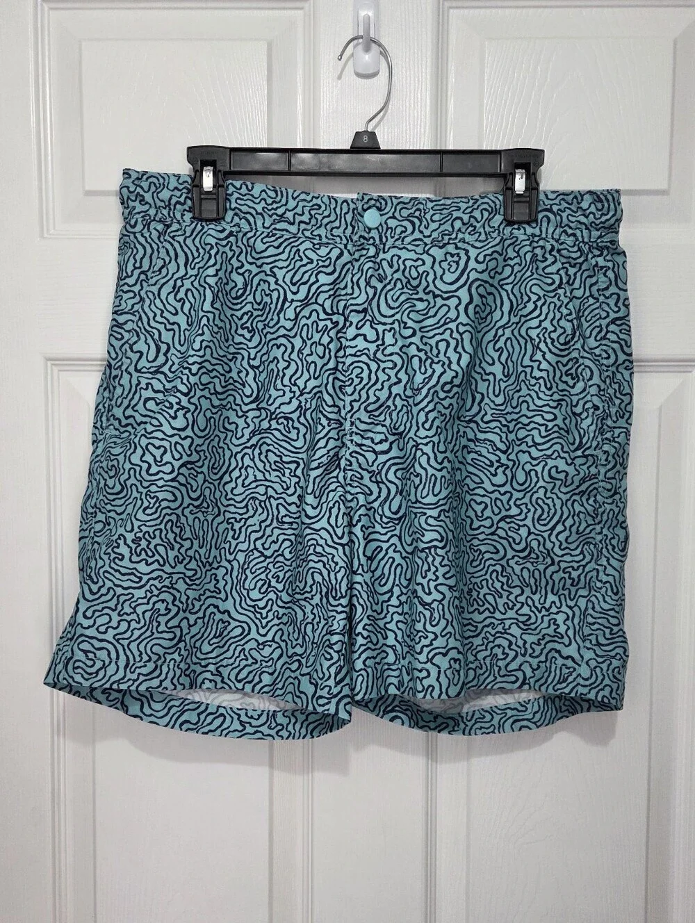 Trunk Surf & Swim Men Blue Abstract Print Swimming Trunks Shorts Size Medium